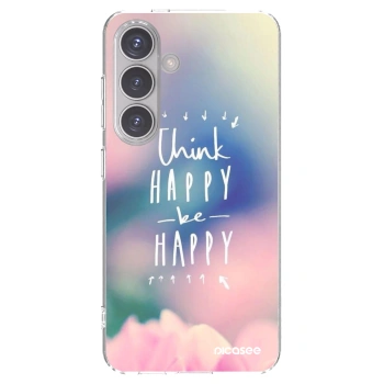 Picasee silikonska prozirna maskica za Samsung Galaxy S24 S921B 5G - Think happy be happy