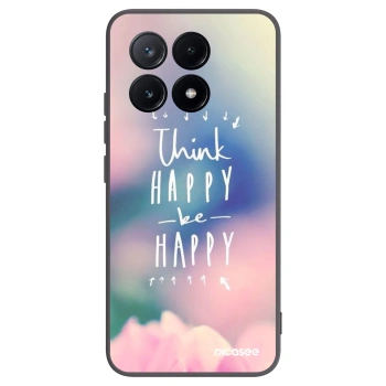 Picasee crna silikonska maskica za Xiaomi Poco X6 Pro - Think happy be happy