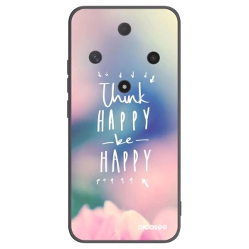 Picasee crna silikonska maskica za Honor Magic6 Lite 5G - Think happy be happy
