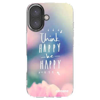 Picasee silikonska prozirna maskica za Apple iPhone 16 - Think happy be happy