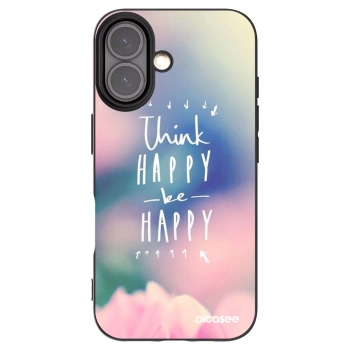 Picasee crna silikonska maskica za Apple iPhone 16 - Think happy be happy