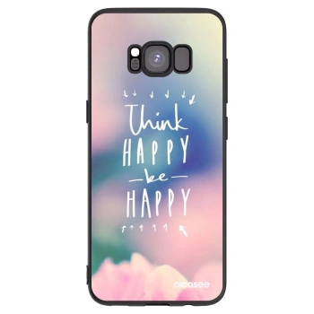 Picasee crna silikonska maskica za Samsung Galaxy S8 G950F - Think happy be happy