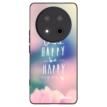 Picasee crna silikonska maskica za Honor Magic7 Lite 5G - Think happy be happy