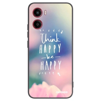 Picasee crna silikonska maskica za Motorola Moto G05 - Think happy be happy