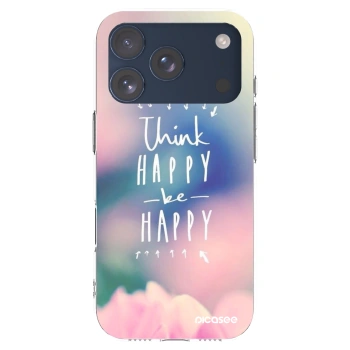 Picasee silikonska prozirna maskica za Apple iPhone 17 Pro - Think happy be happy