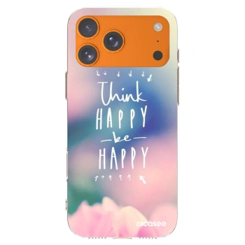 Picasee silikonska prozirna maskica za Apple iPhone 17 Pro Max - Think happy be happy
