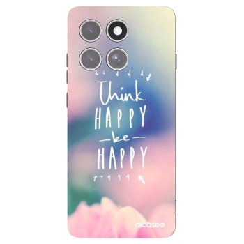 Picasee crna silikonska maskica za Motorola Edge 60 Pro - Think happy be happy