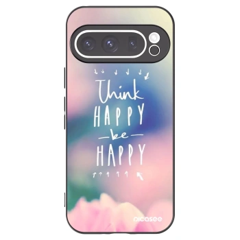 Picasee crna silikonska maskica za Google Pixel 9 Pro XL - Think happy be happy