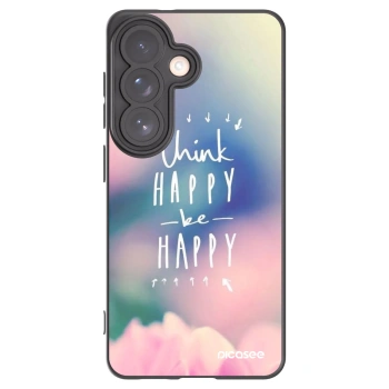 Picasee crna silikonska maskica za Samsung Galaxy S26 - Think happy be happy