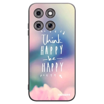 Picasee crna silikonska maskica za Motorola Moto G77 - Think happy be happy