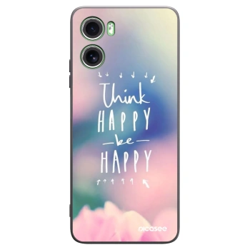Picasee crna silikonska maskica za Motorola Moto G06 - Think happy be happy