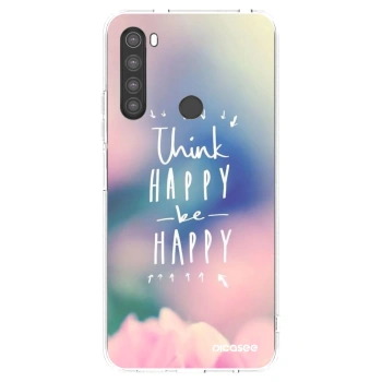 Picasee silikonska prozirna maskica za Xiaomi Redmi Note 8 - Think happy be happy