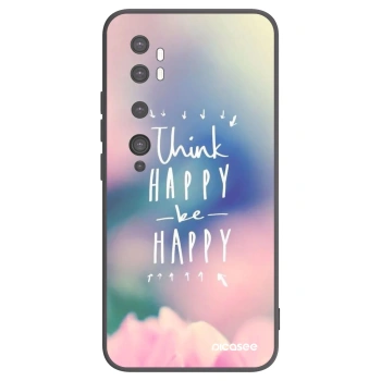 Picasee crna silikonska maskica za Xiaomi Mi Note 10 (Pro) - Think happy be happy
