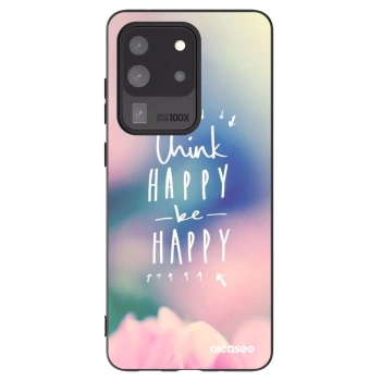 Picasee crna silikonska maskica za Samsung Galaxy S20 Ultra 5G G988F - Think happy be happy