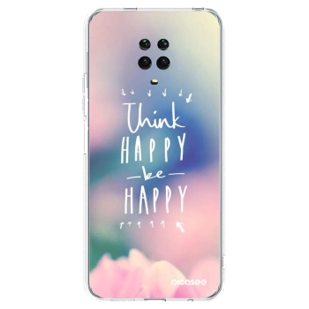 Picasee silikonska prozirna maskica za Xiaomi Redmi Note 9S - Think happy be happy