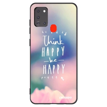 Picasee crna silikonska maskica za Samsung Galaxy A21s - Think happy be happy