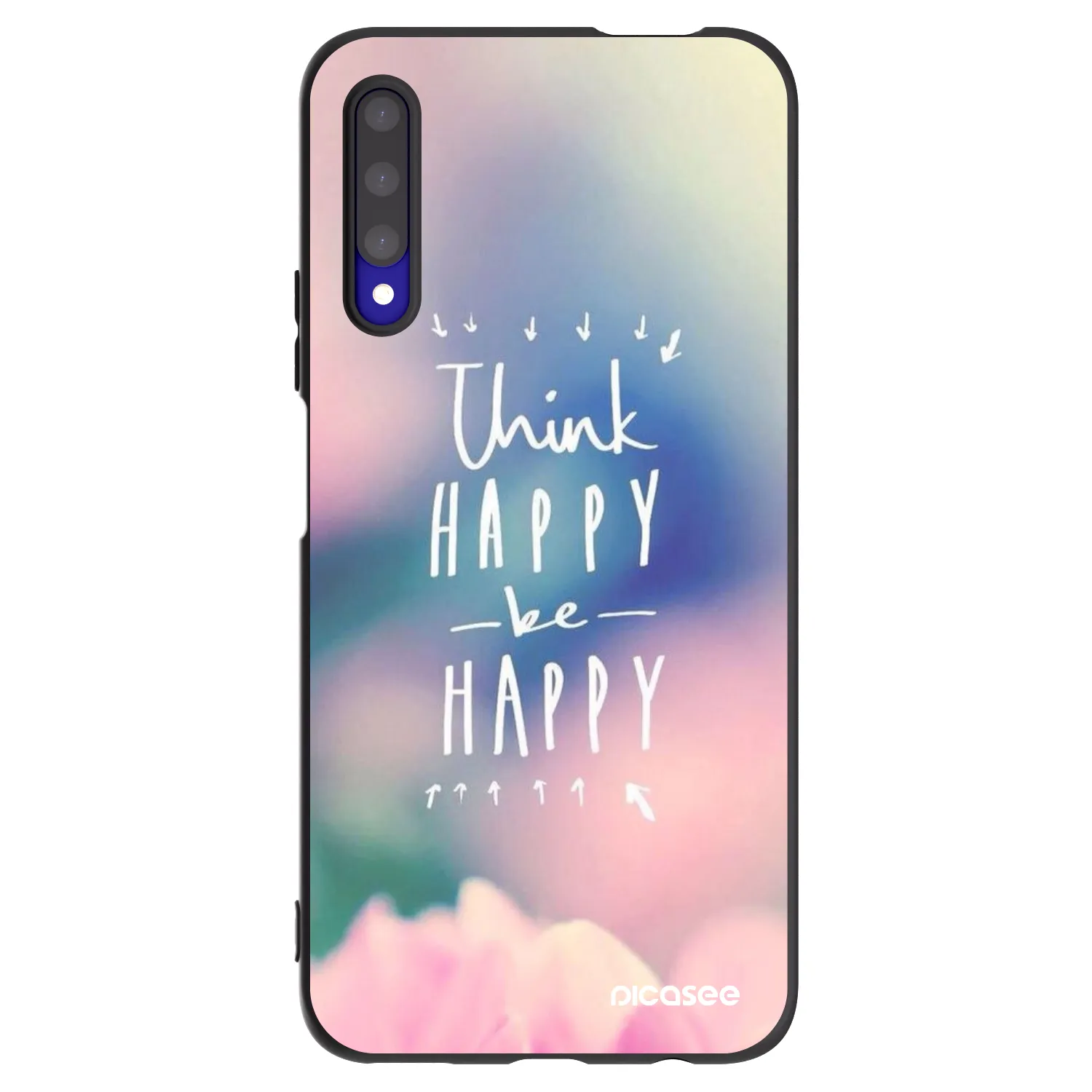 Picasee crna silikonska maskica za Honor 9X Pro - Think happy be happy