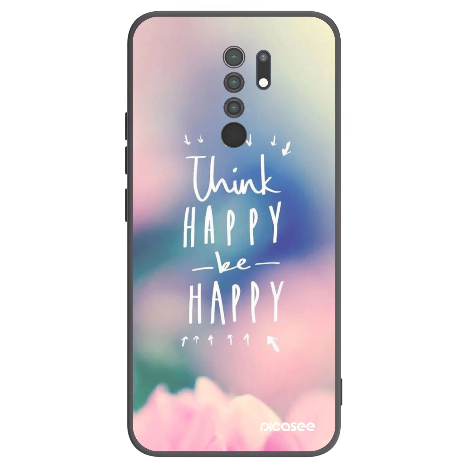 Picasee crna silikonska maskica za Xiaomi Redmi 9 - Think happy be happy