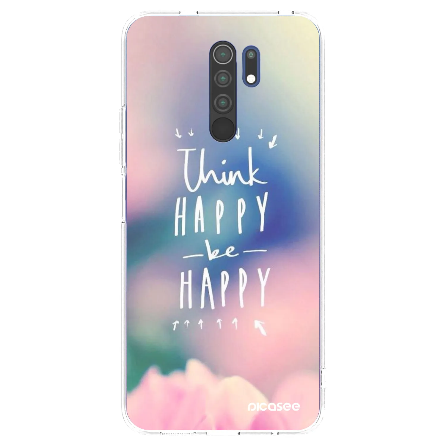 Picasee silikonska prozirna maskica za Xiaomi Redmi 9 - Think happy be happy