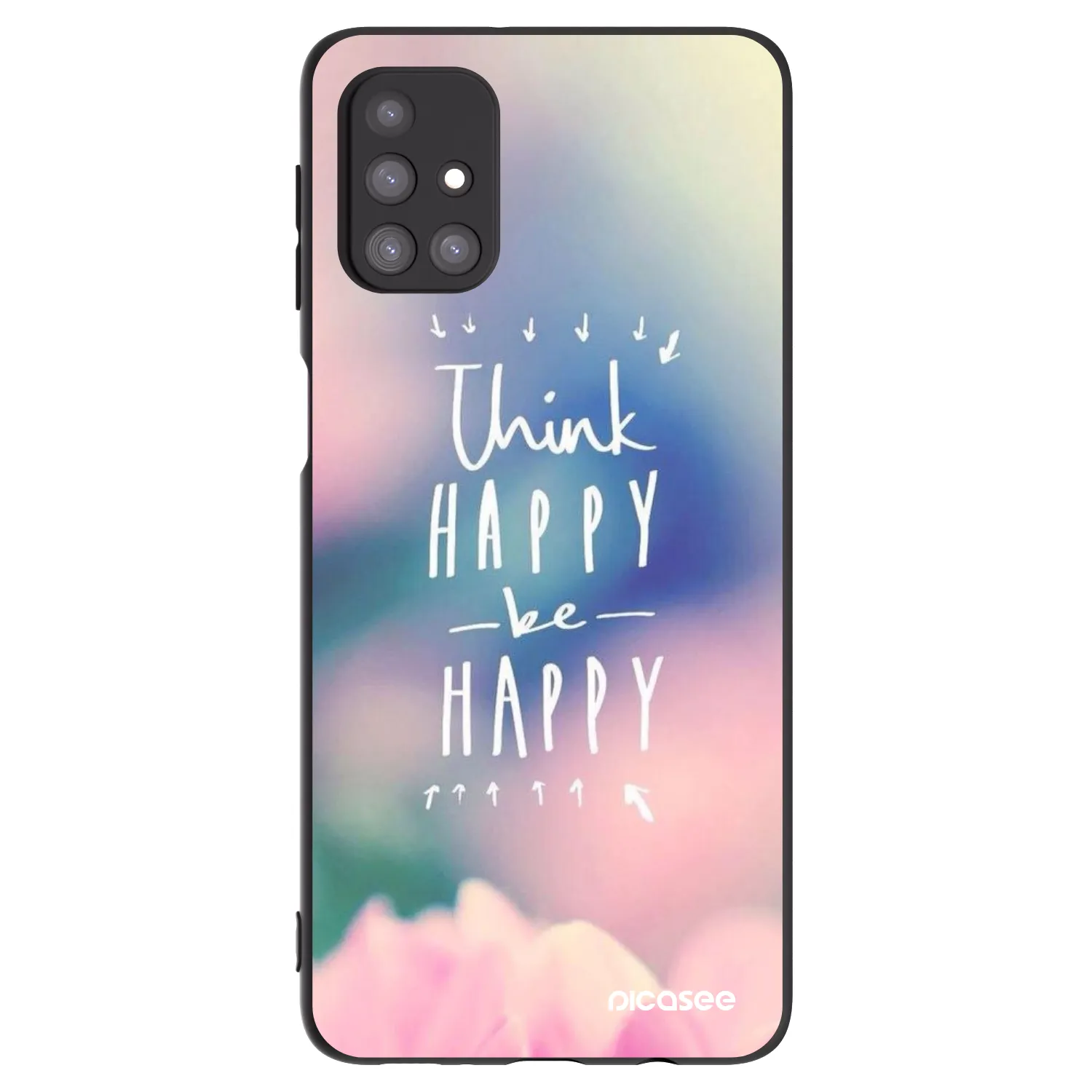 Picasee crna silikonska maskica za Samsung Galaxy M31s - Think happy be happy