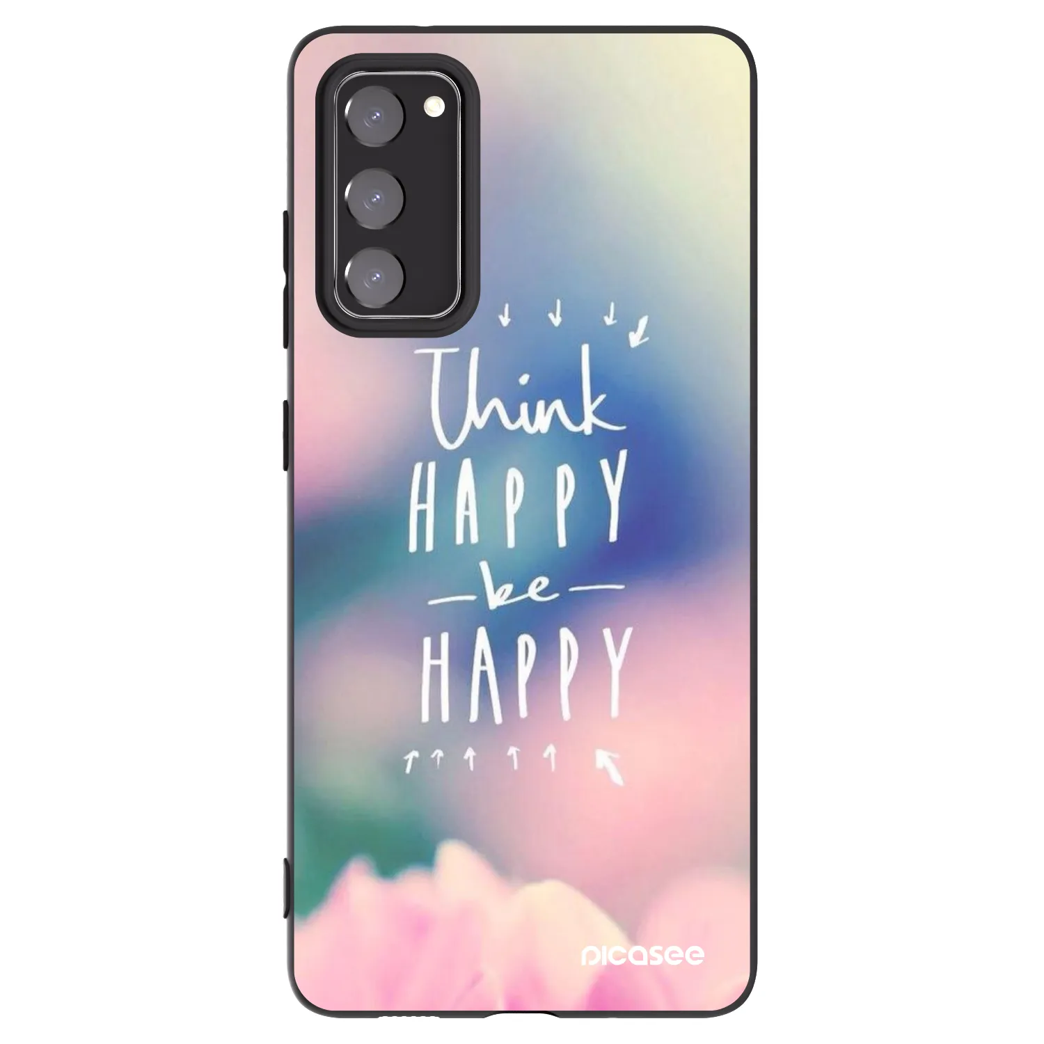 Picasee crna silikonska maskica za Samsung Galaxy S20 FE - Think happy be happy