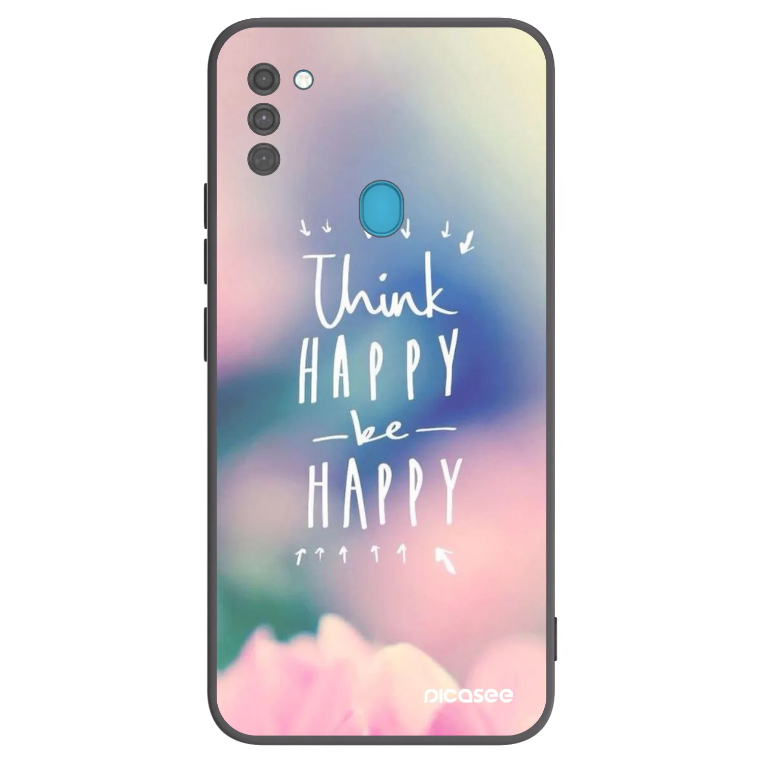 Picasee crna silikonska maskica za Samsung Galaxy M11 - Think happy be happy