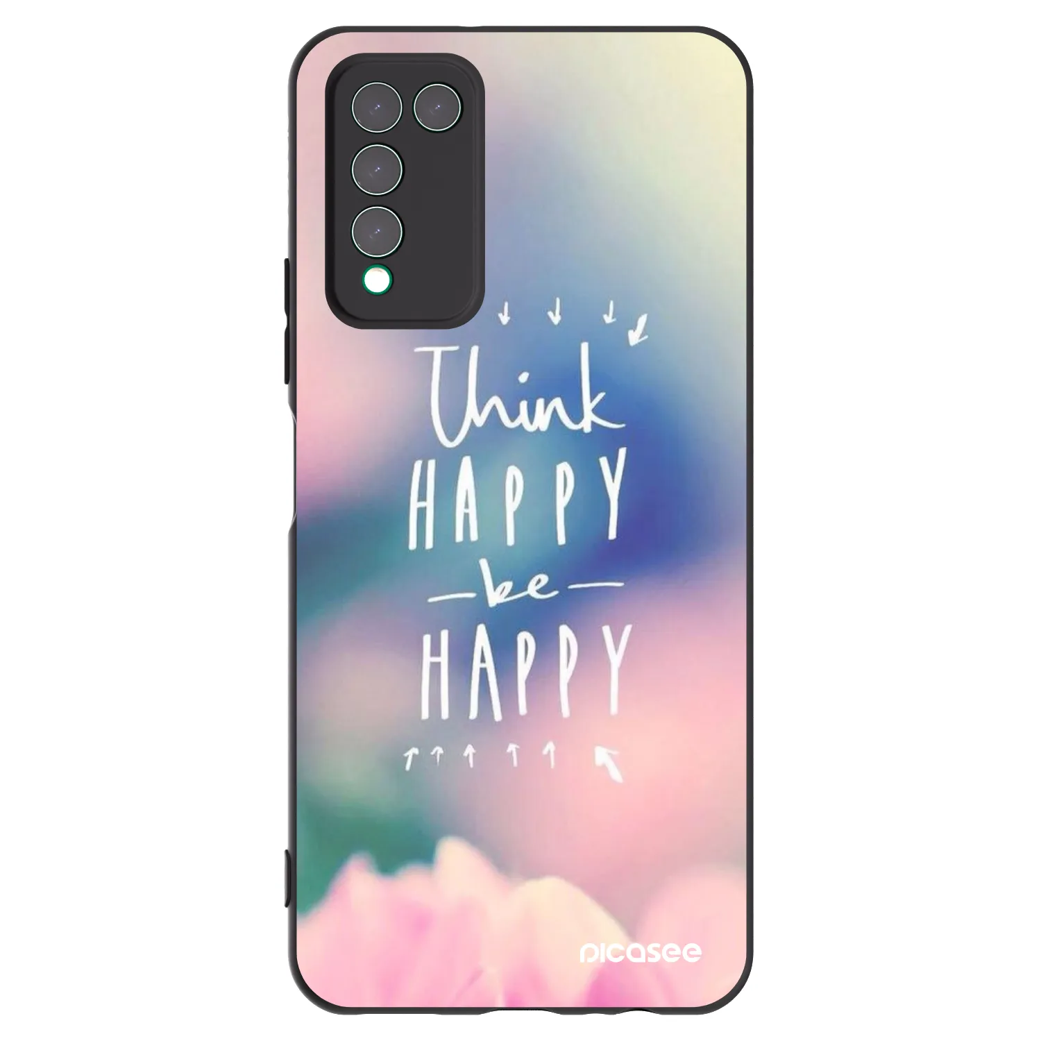 Picasee crna silikonska maskica za Honor 10X Lite - Think happy be happy