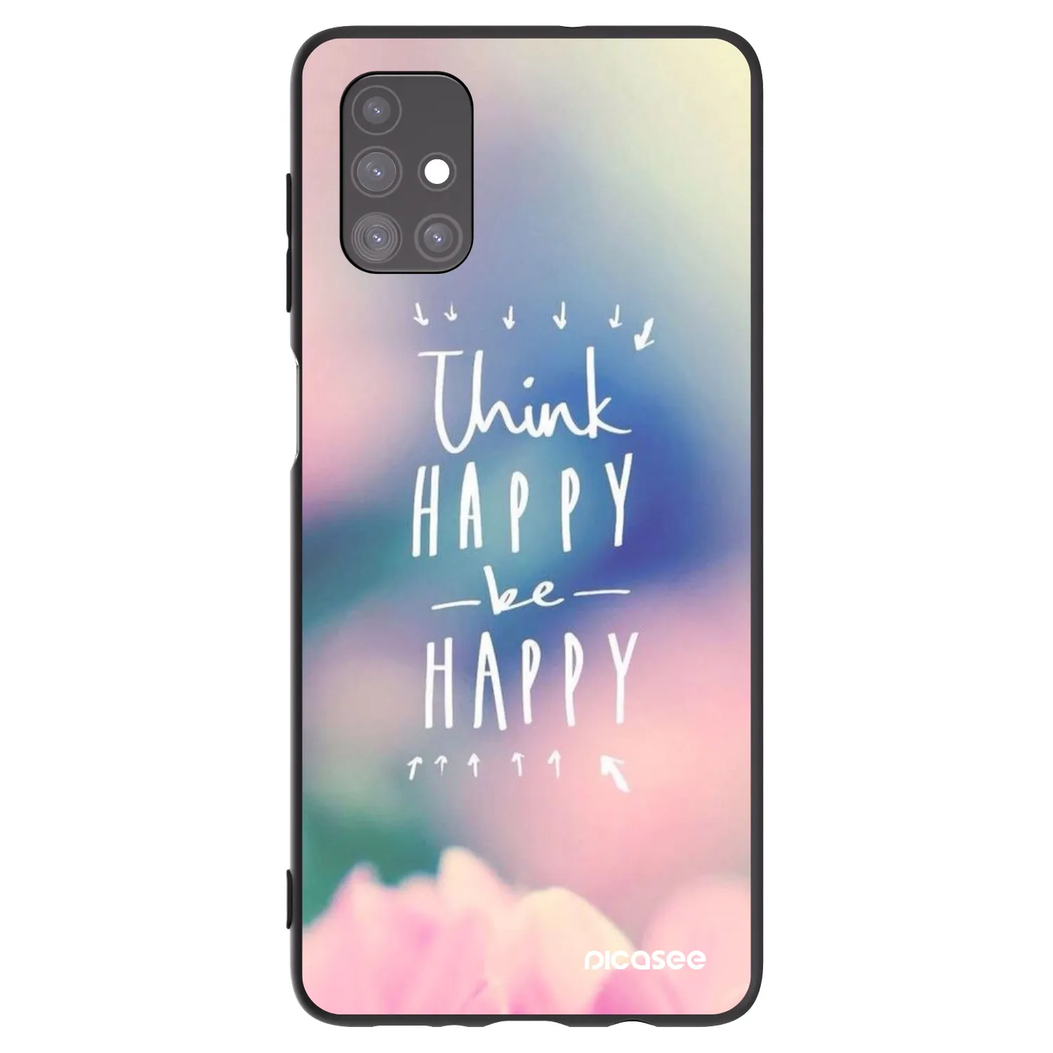 Picasee crna silikonska maskica za Samsung Galaxy M51 M515F - Think happy be happy