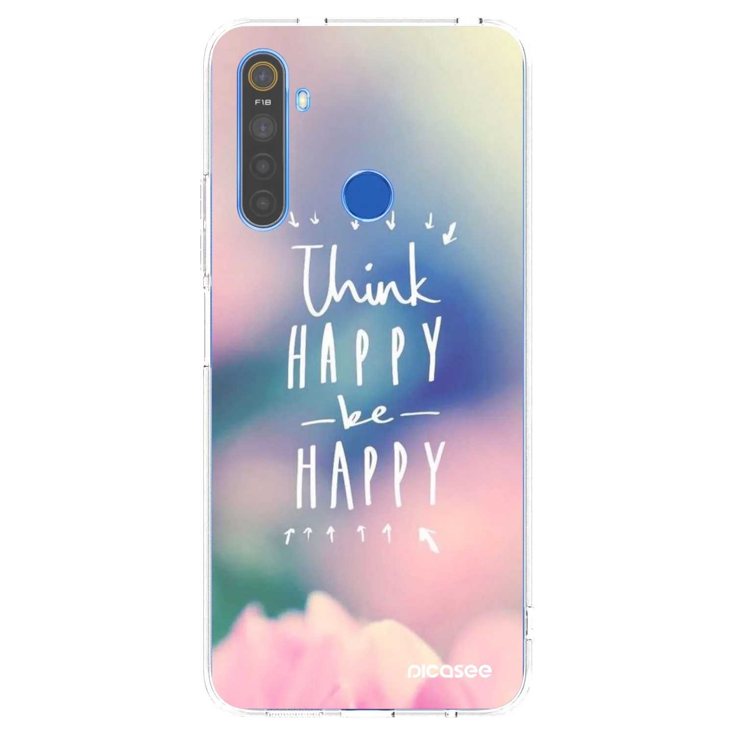 Picasee silikonska prozirna maskica za Realme 5 - Think happy be happy
