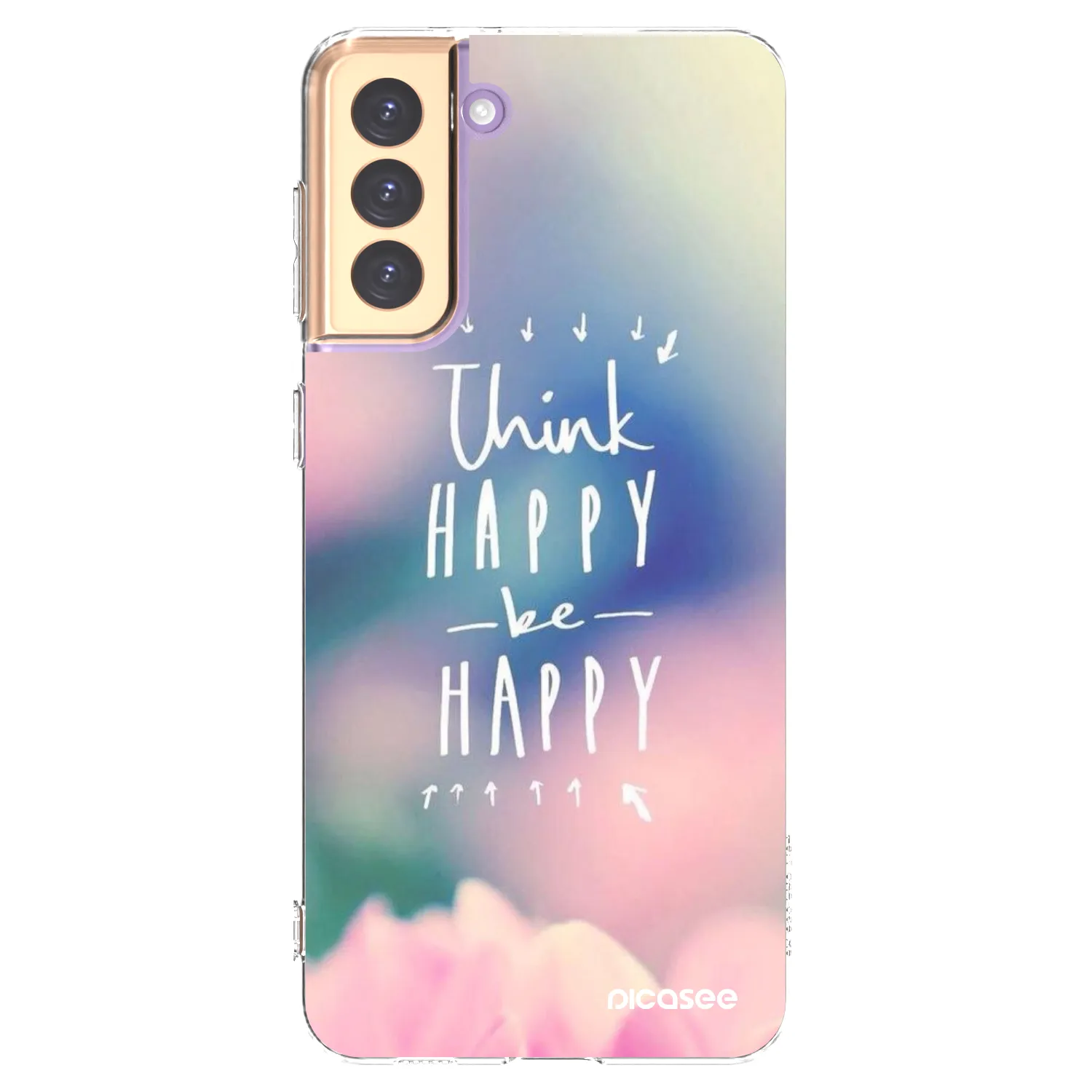 Picasee silikonska prozirna maskica za Samsung Galaxy S21+ 5G G996F - Think happy be happy