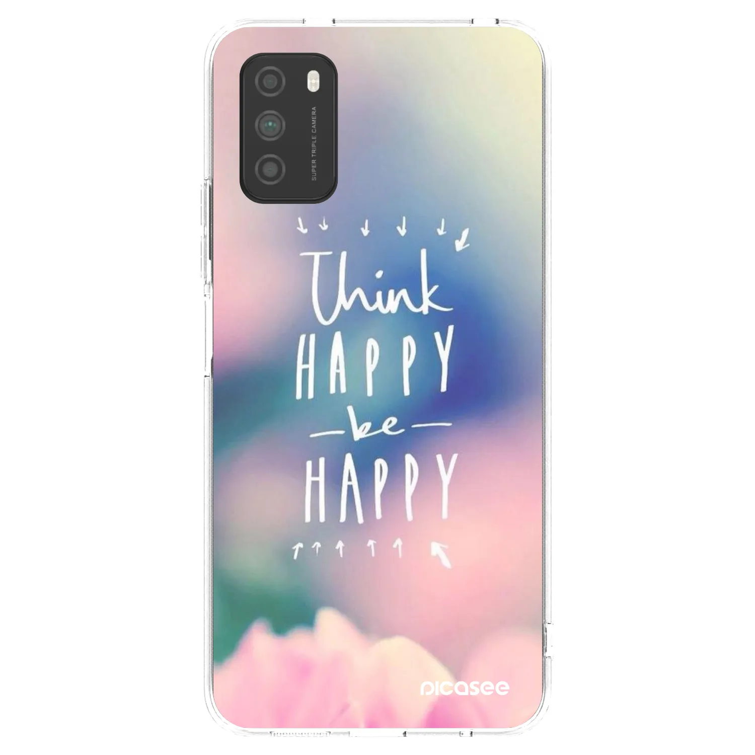 Picasee silikonska prozirna maskica za Xiaomi Poco M3 - Think happy be happy