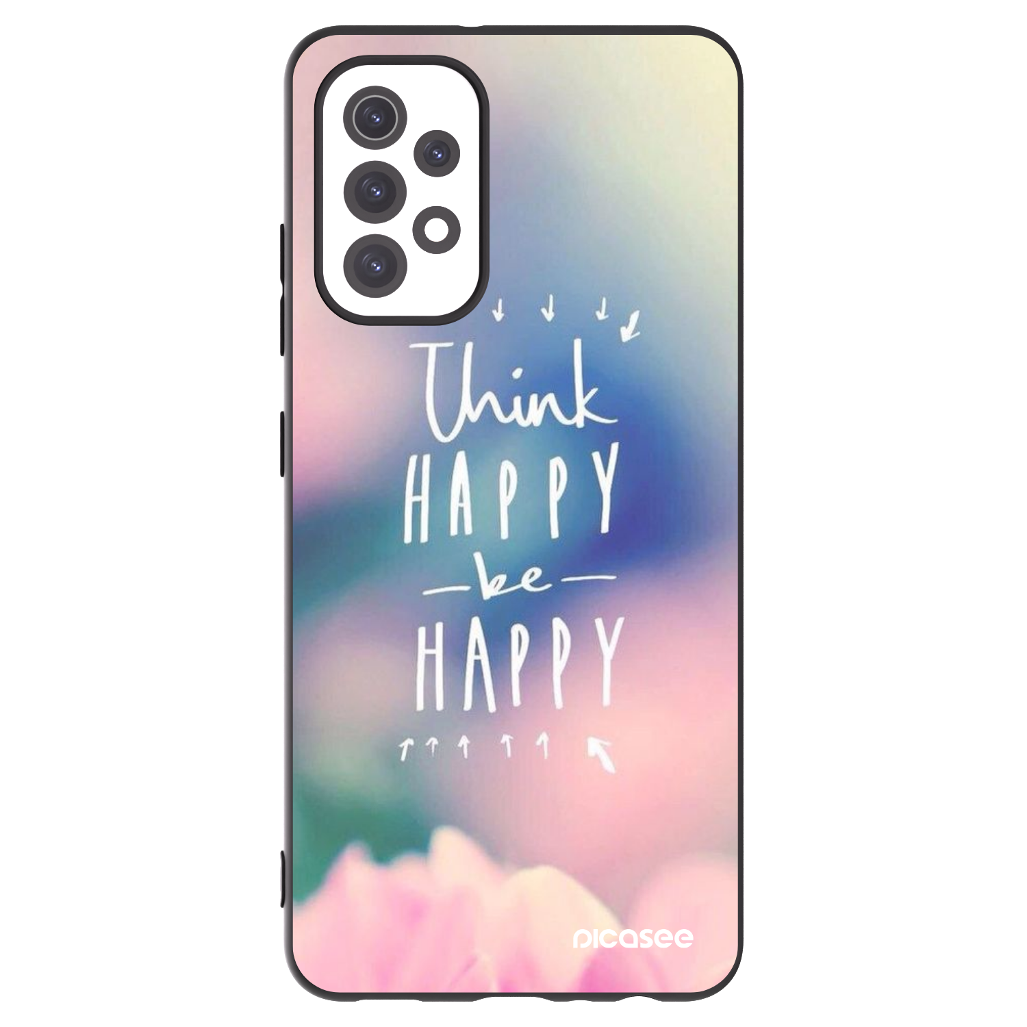 Picasee crna silikonska maskica za Samsung Galaxy A32 5G A326B - Think happy be happy