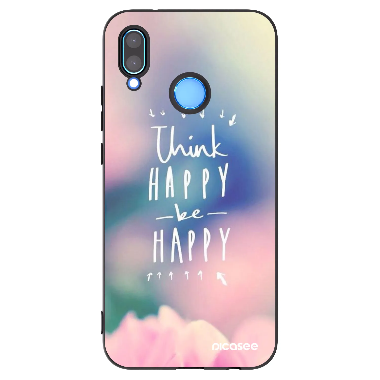 Picasee crna silikonska maskica za Huawei P20 Lite - Think happy be happy