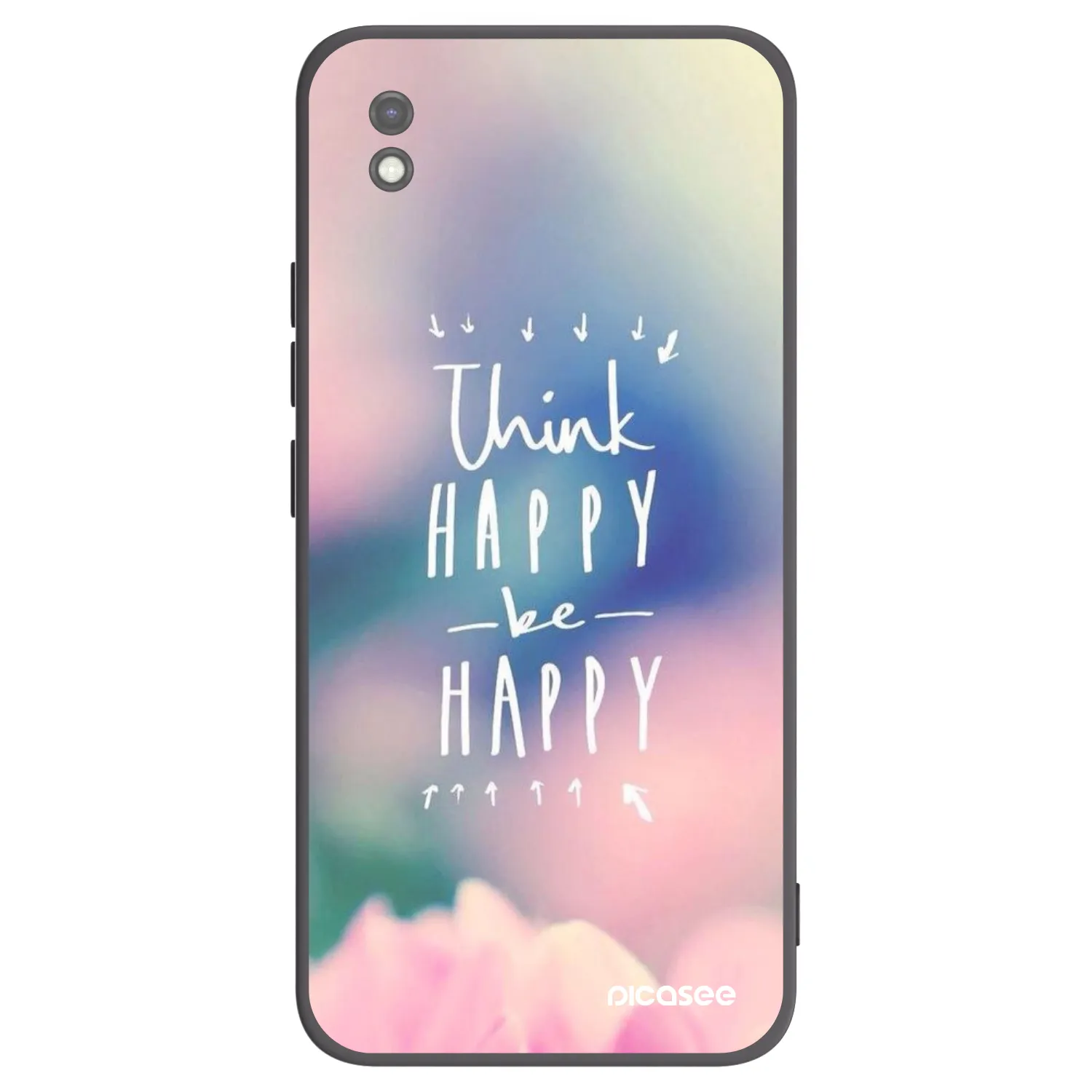 Picasee crna silikonska maskica za Xiaomi Redmi 9AT - Think happy be happy
