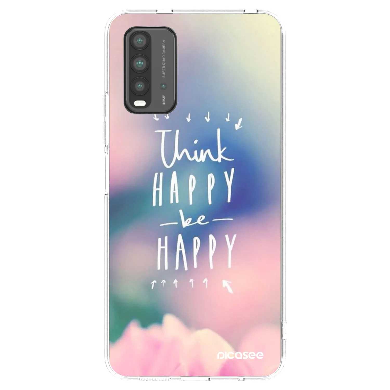 Picasee silikonska prozirna maskica za Xiaomi Redmi 9T - Think happy be happy
