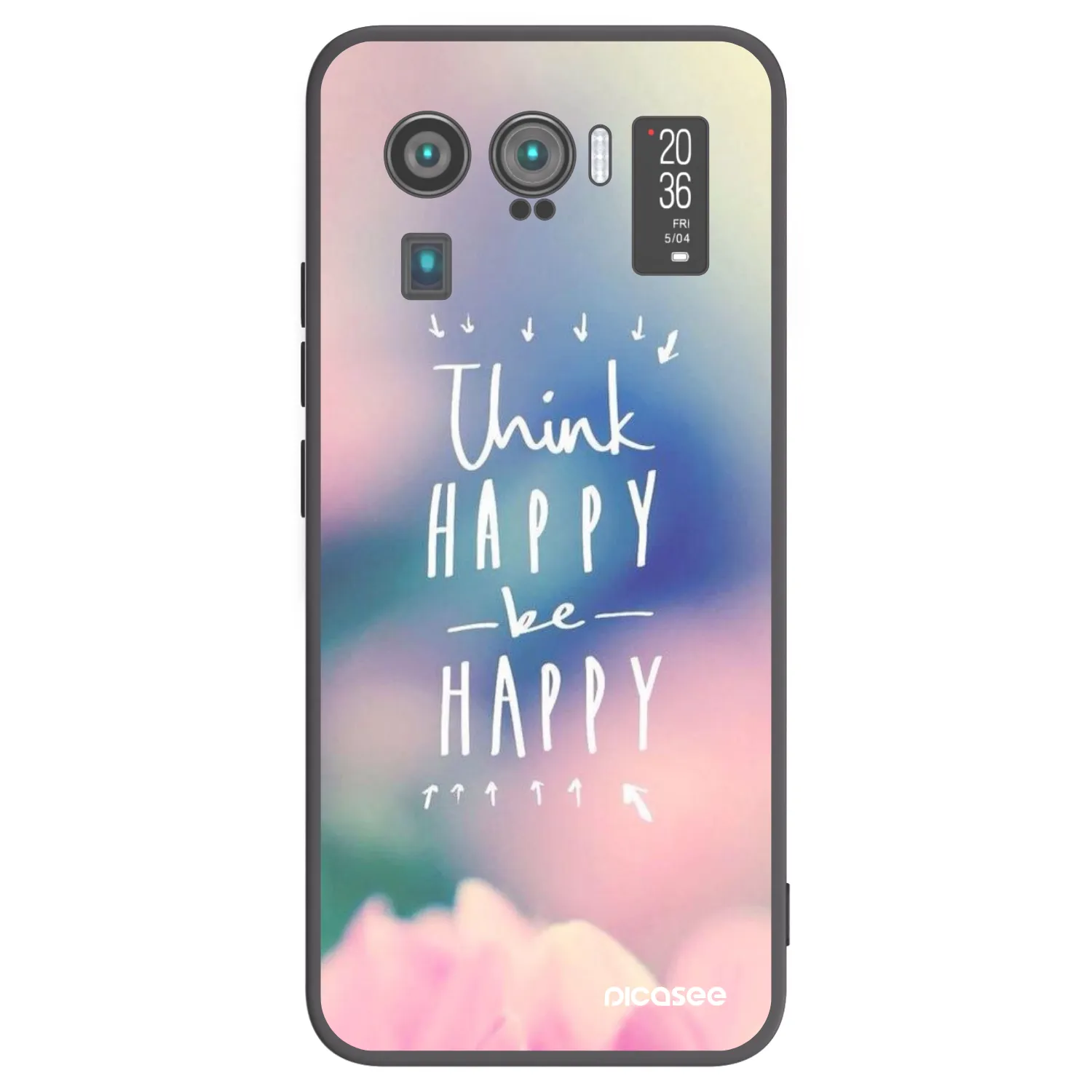 Picasee crna silikonska maskica za Xiaomi Mi 11 Ultra - Think happy be happy