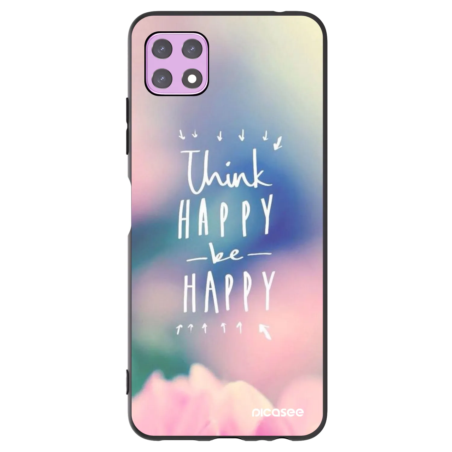 Picasee crna silikonska maskica za Samsung Galaxy A22 A226B 5G - Think happy be happy