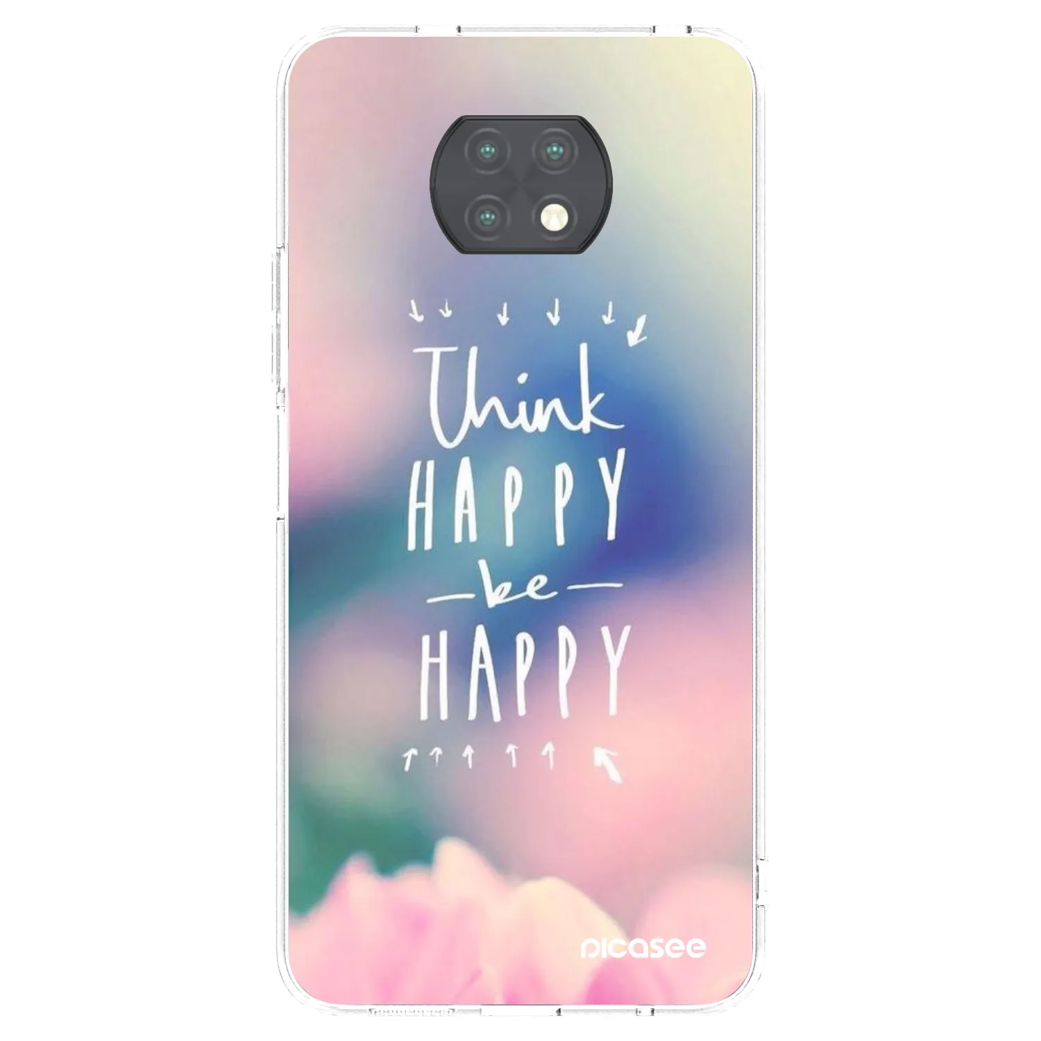 Picasee silikonska prozirna maskica za Xiaomi Redmi Note 9T - Think happy be happy