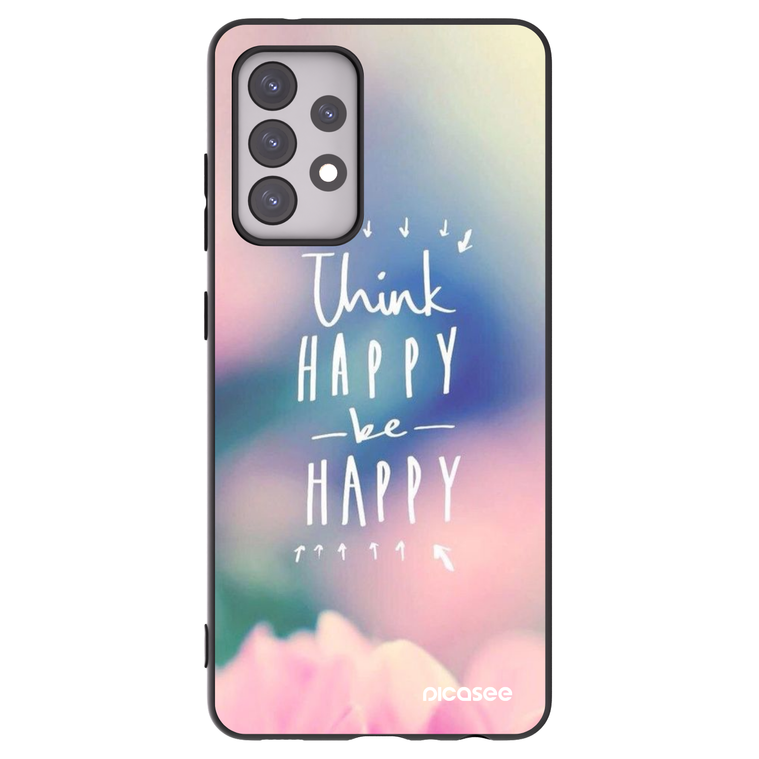 Picasee crna silikonska maskica za Samsung Galaxy A52s 5G A528B - Think happy be happy