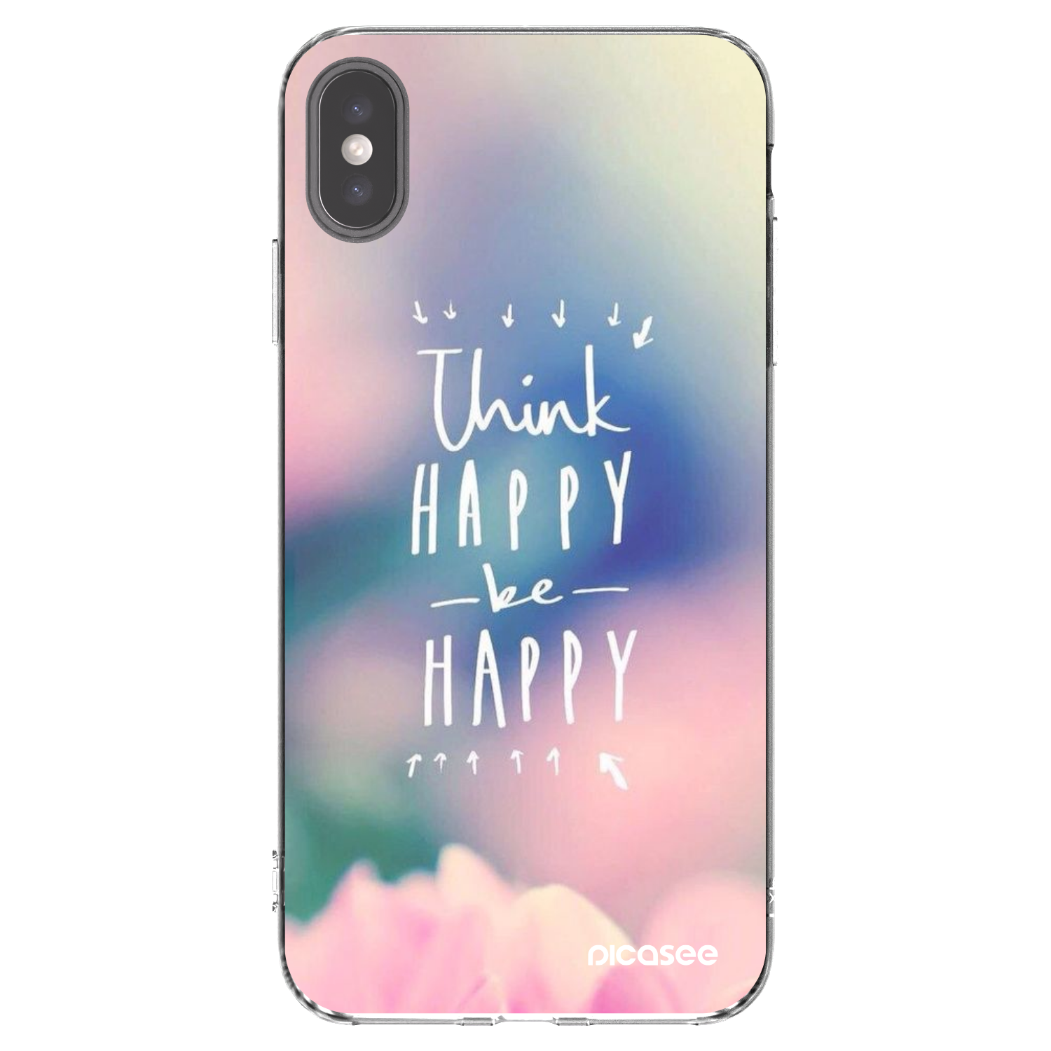 Picasee silikonska prozirna maskica za Apple iPhone XS Max - Think happy be happy