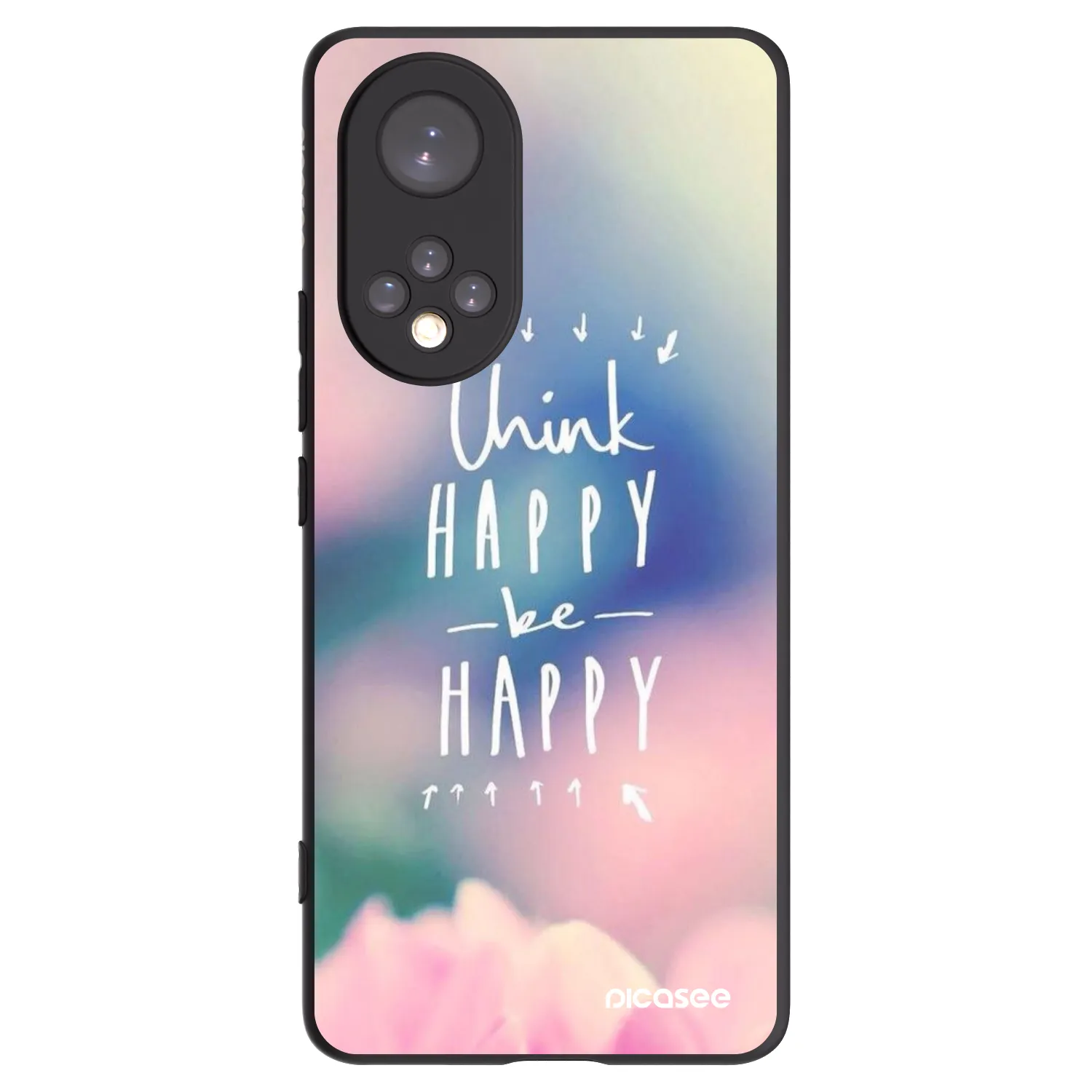 Picasee crna silikonska maskica za Honor 50 5G - Think happy be happy
