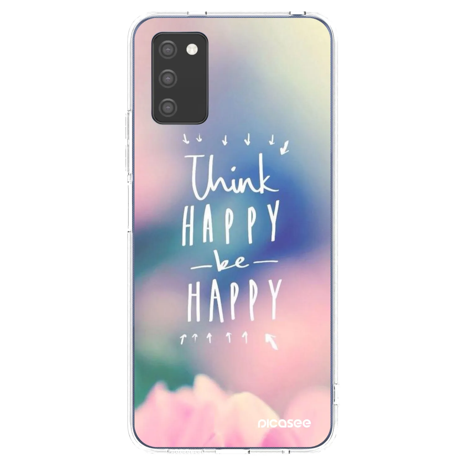 Picasee silikonska prozirna maskica za Samsung Galaxy A03s A037G - Think happy be happy