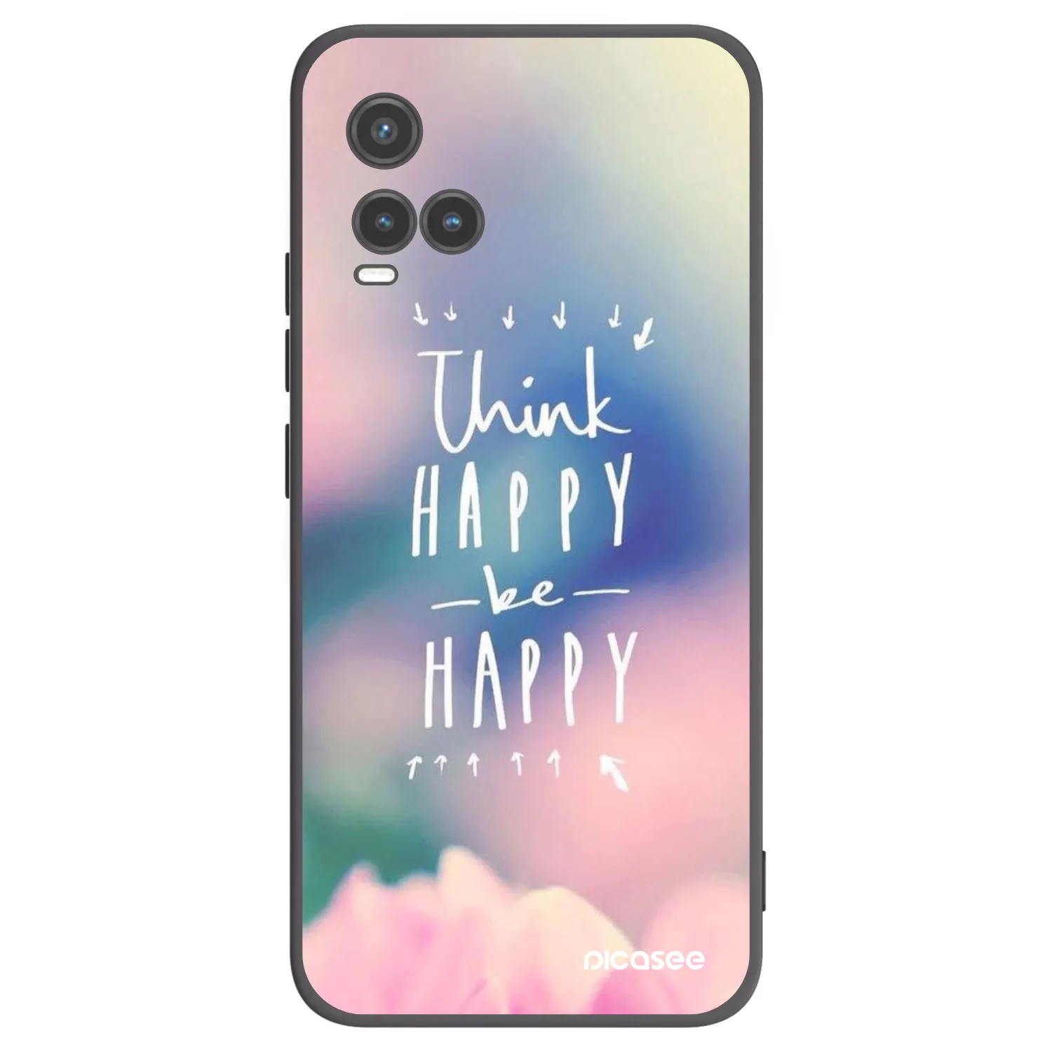 Picasee crna silikonska maskica za Vivo Y33s - Think happy be happy