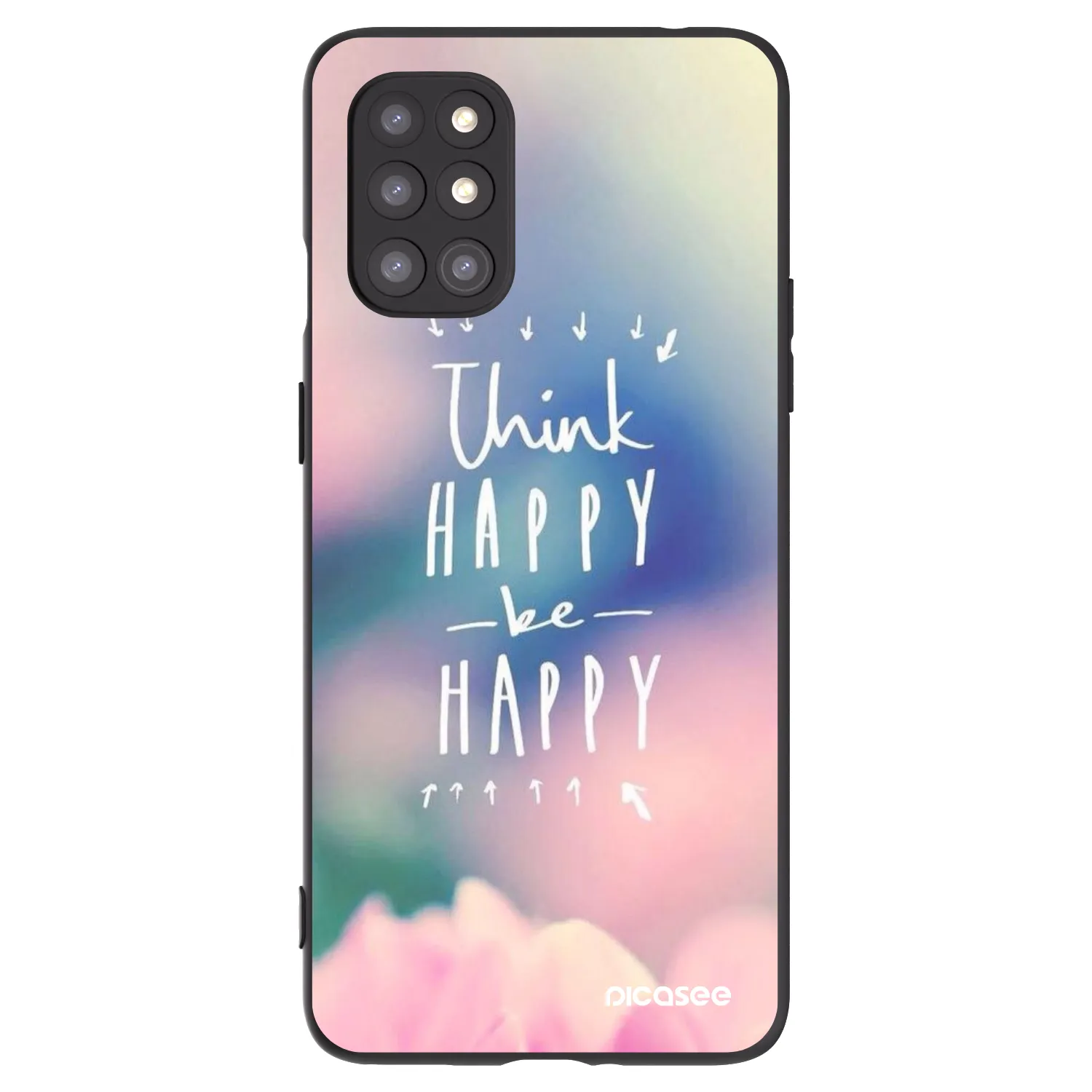 Picasee crna silikonska maskica za OnePlus 8T - Think happy be happy