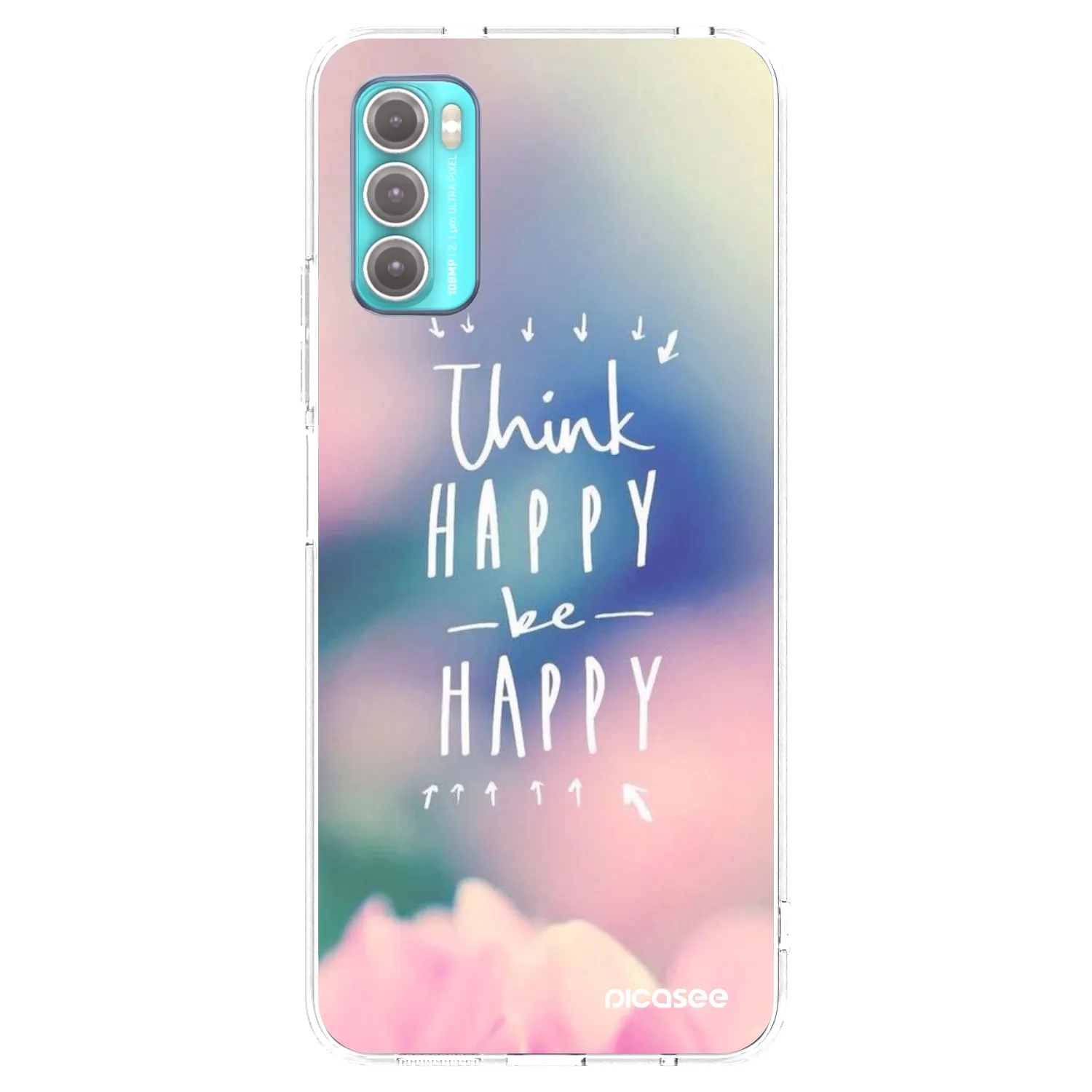 Picasee silikonska prozirna maskica za Motorola Moto G60 - Think happy be happy