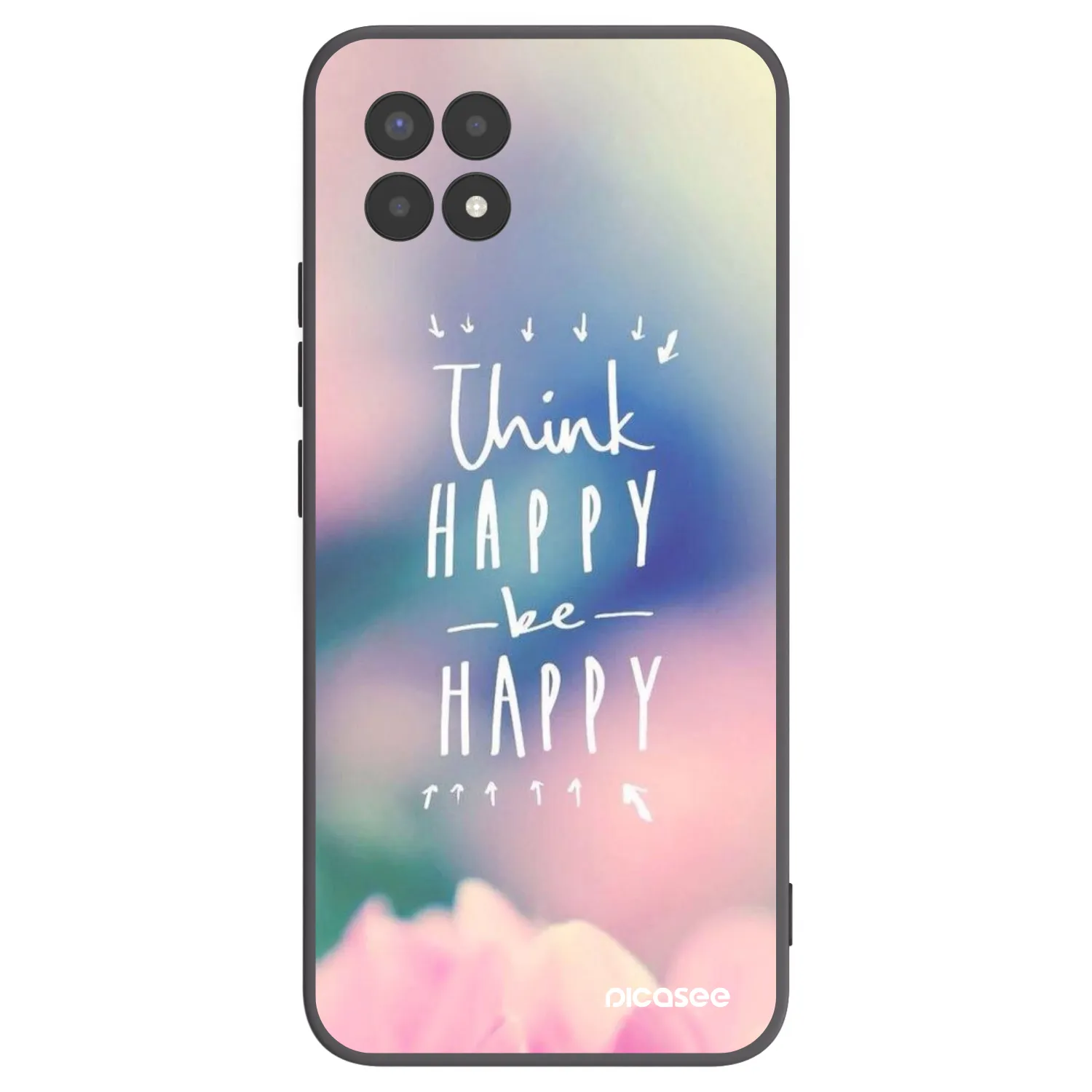 Picasee crna silikonska maskica za Realme 8i - Think happy be happy