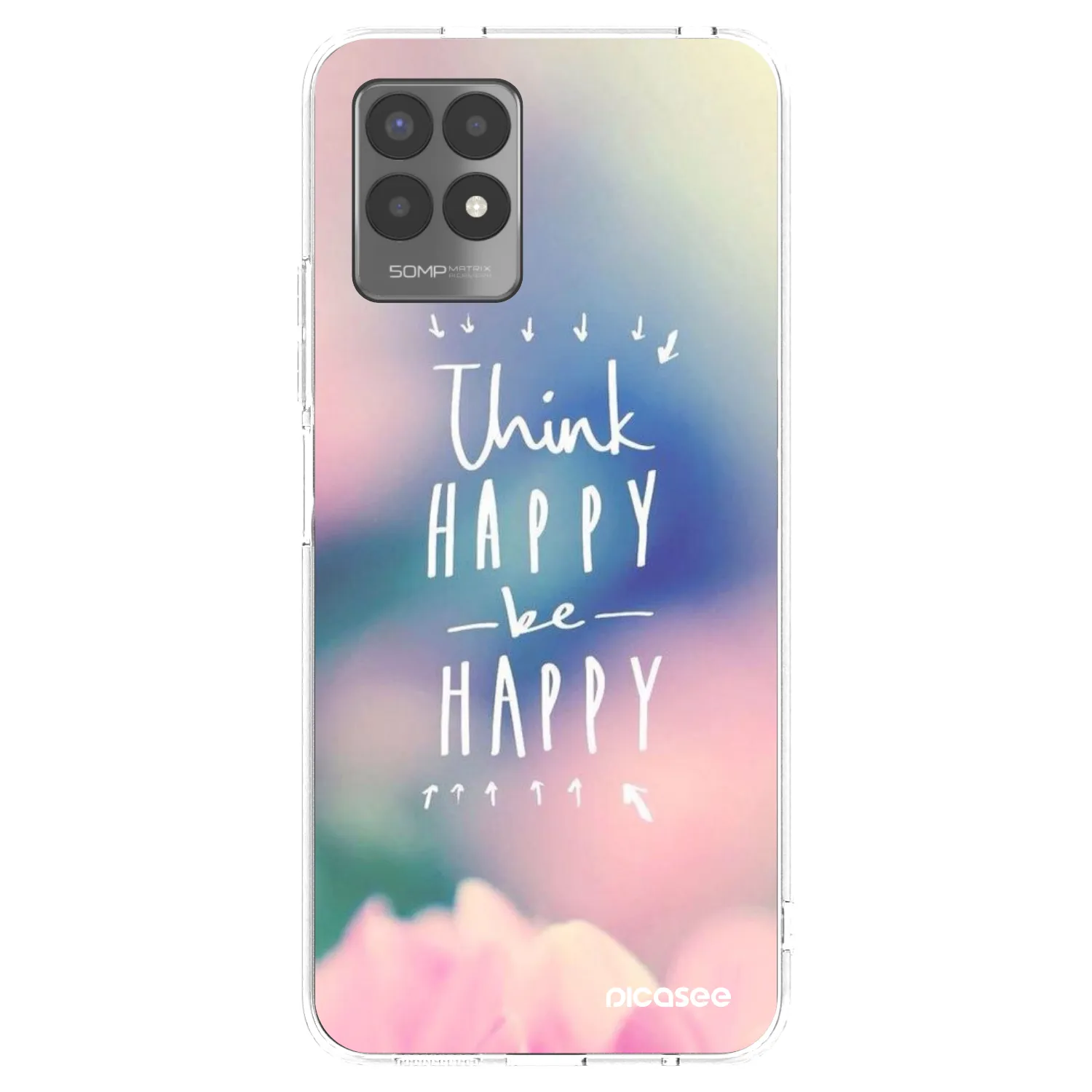 Picasee silikonska prozirna maskica za Realme 8i - Think happy be happy