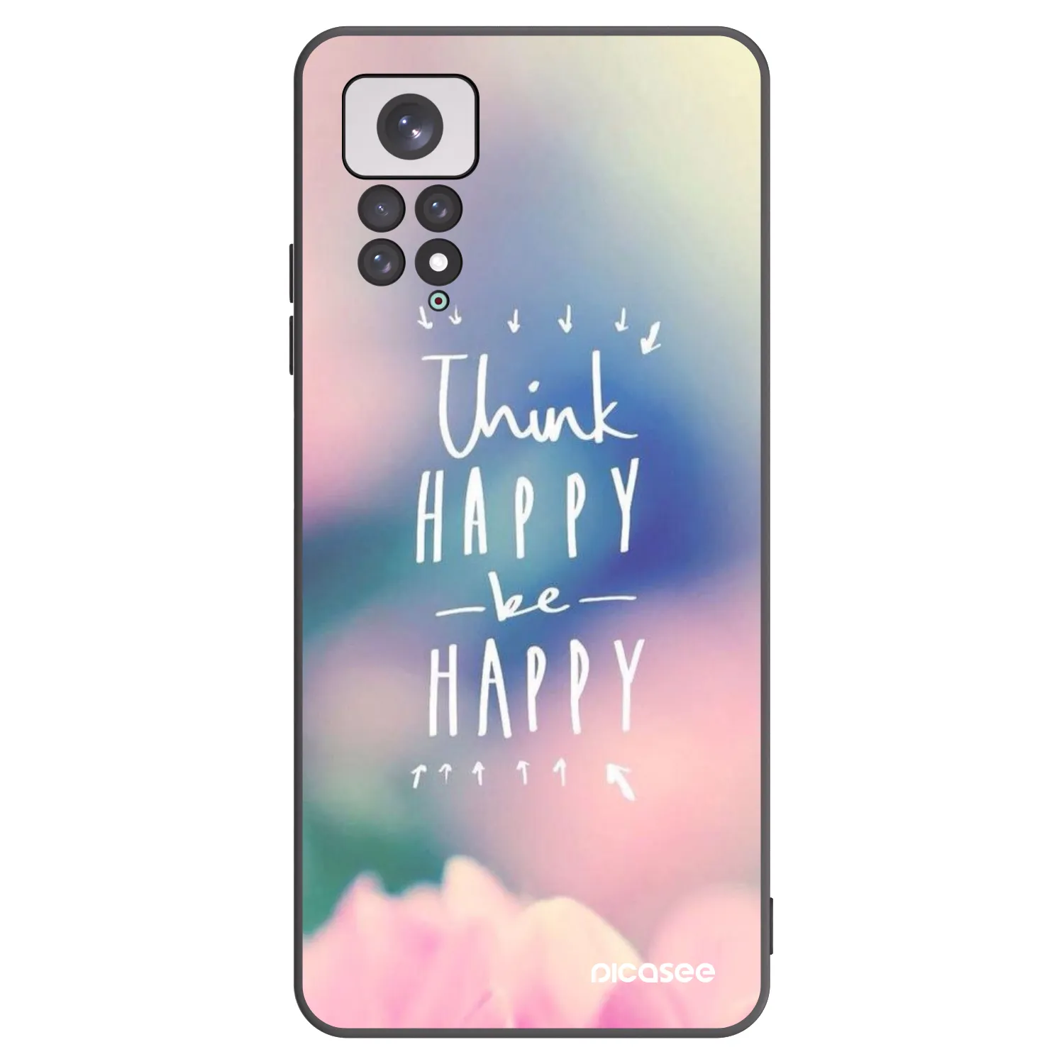 Picasee crna silikonska maskica za Xiaomi Redmi Note 11 - Think happy be happy