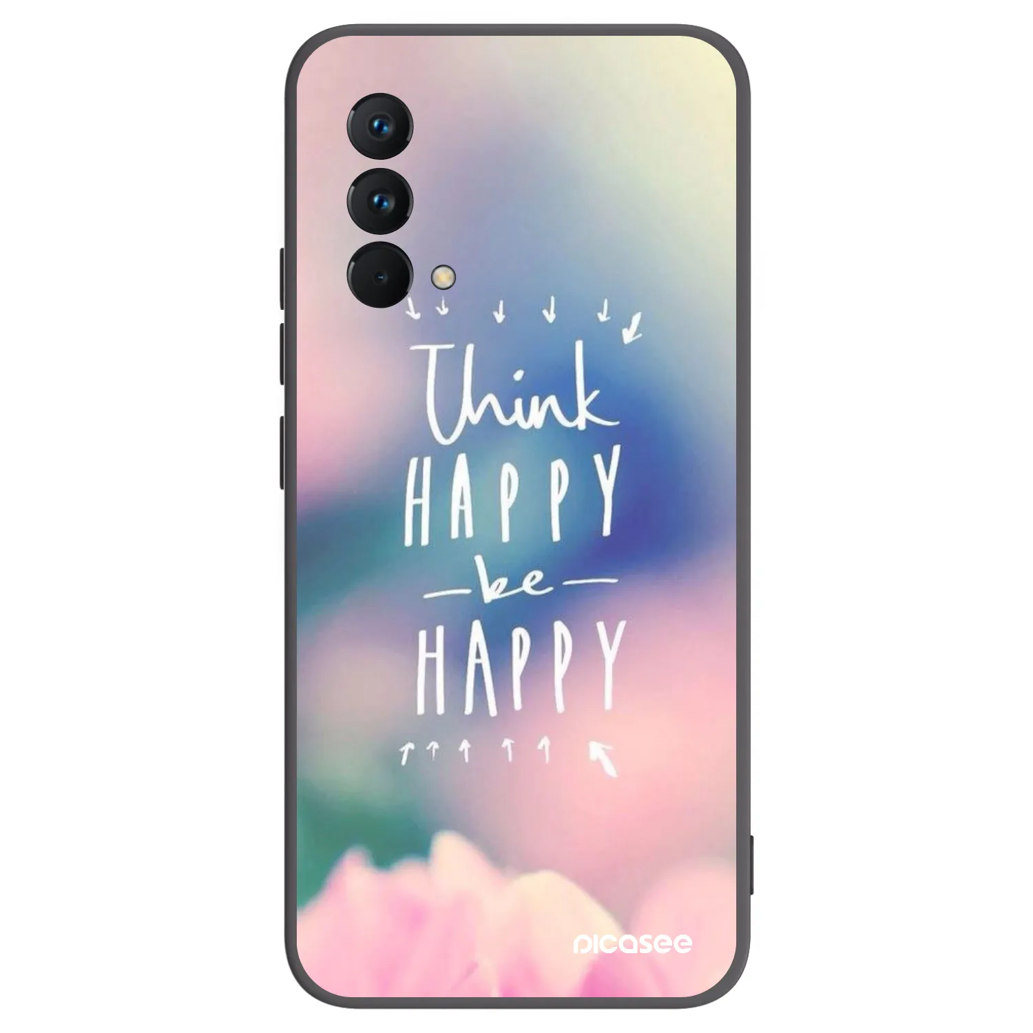 Picasee crna silikonska maskica za Realme GT Master Edition 5G - Think happy be happy