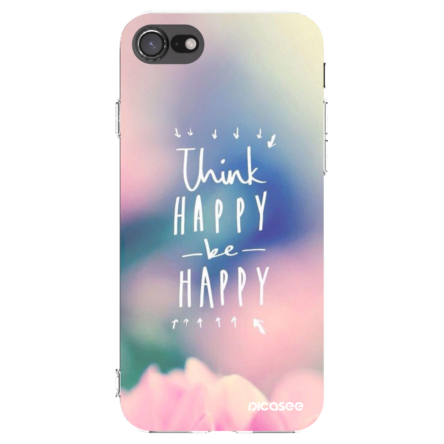 Picasee silikonska prozirna maskica za Apple iPhone SE 2022 - Think happy be happy